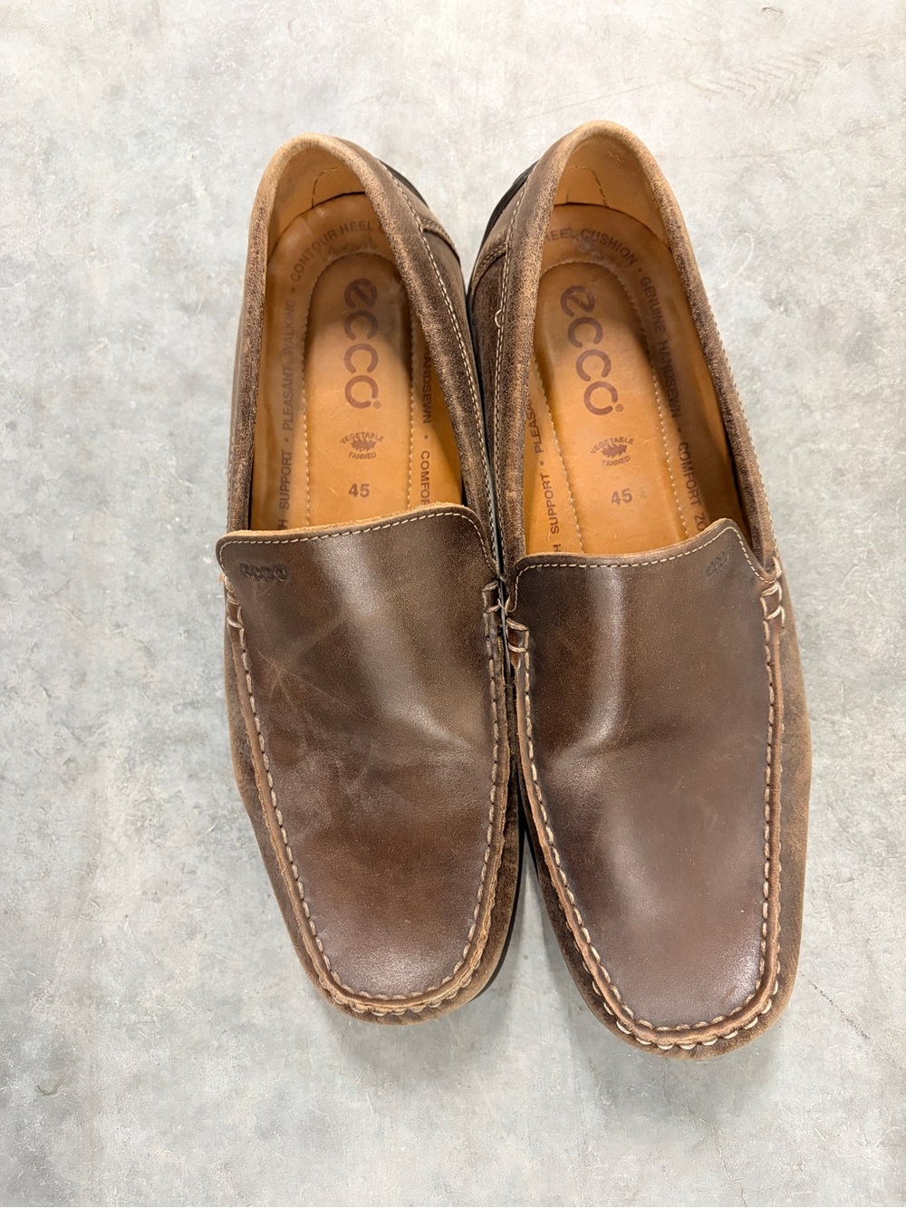 Ecco Men's Dark Brown Leather Slip-On Moccasin Loafers